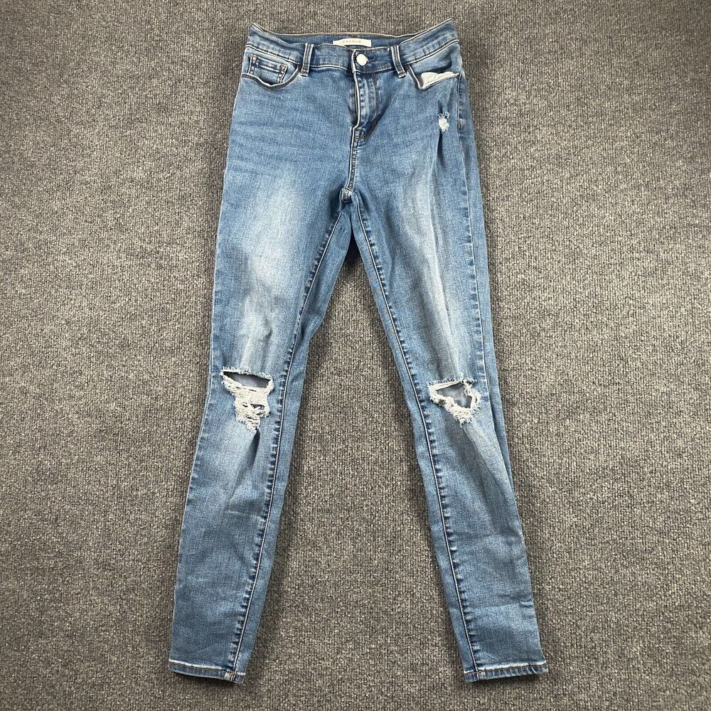Pacsun Jeans Distressed Blue Stretch High Rise Jegging Size 25